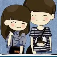 一个小男孩和小女孩的动漫情侣头像