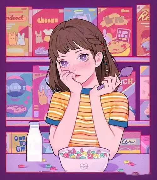 一波甜到腻歪的少女插画作品,我尝到了彩虹糖的味道