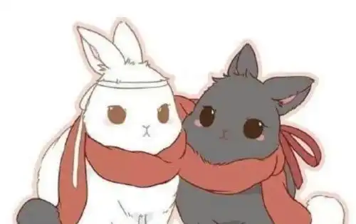 魔道祖师q版人物,蓝忘机和魏无羡化身小兔子,网友这也太可爱了吧