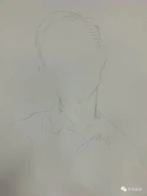 素描男老年示范带图详细步骤图