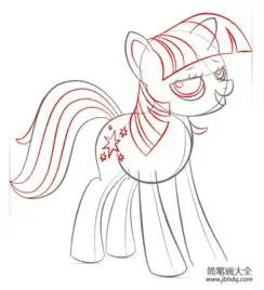 如何画小马宝莉里的暮光闪闪紫悦