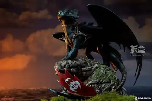 sideshow官方大货实拍驯龙高手无牙仔toothless雕像